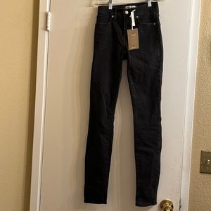 Madewell 9” hi rise skinny black jeans